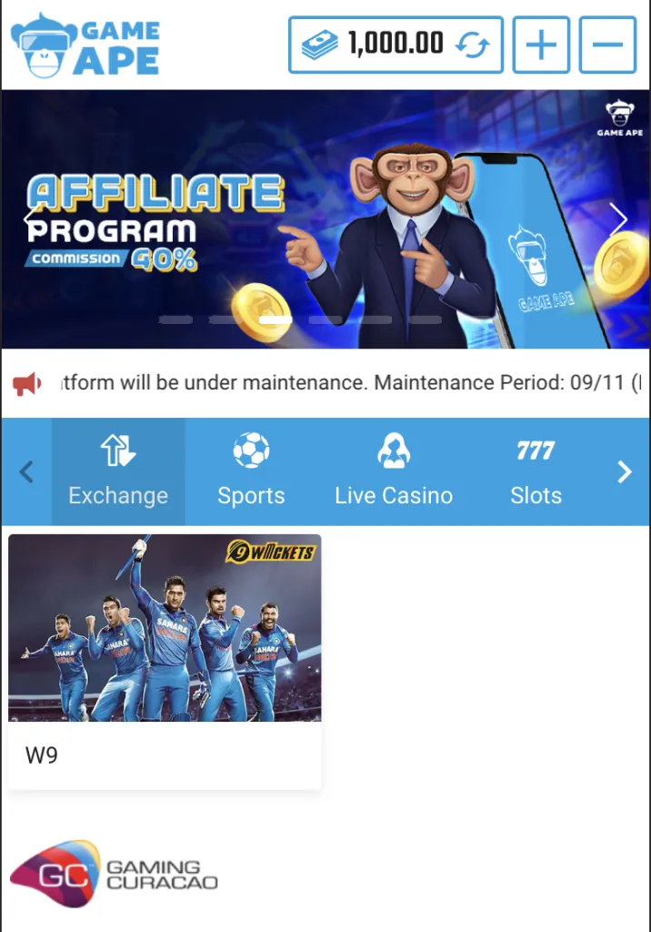 Gameape sports exchange is fast and reliable